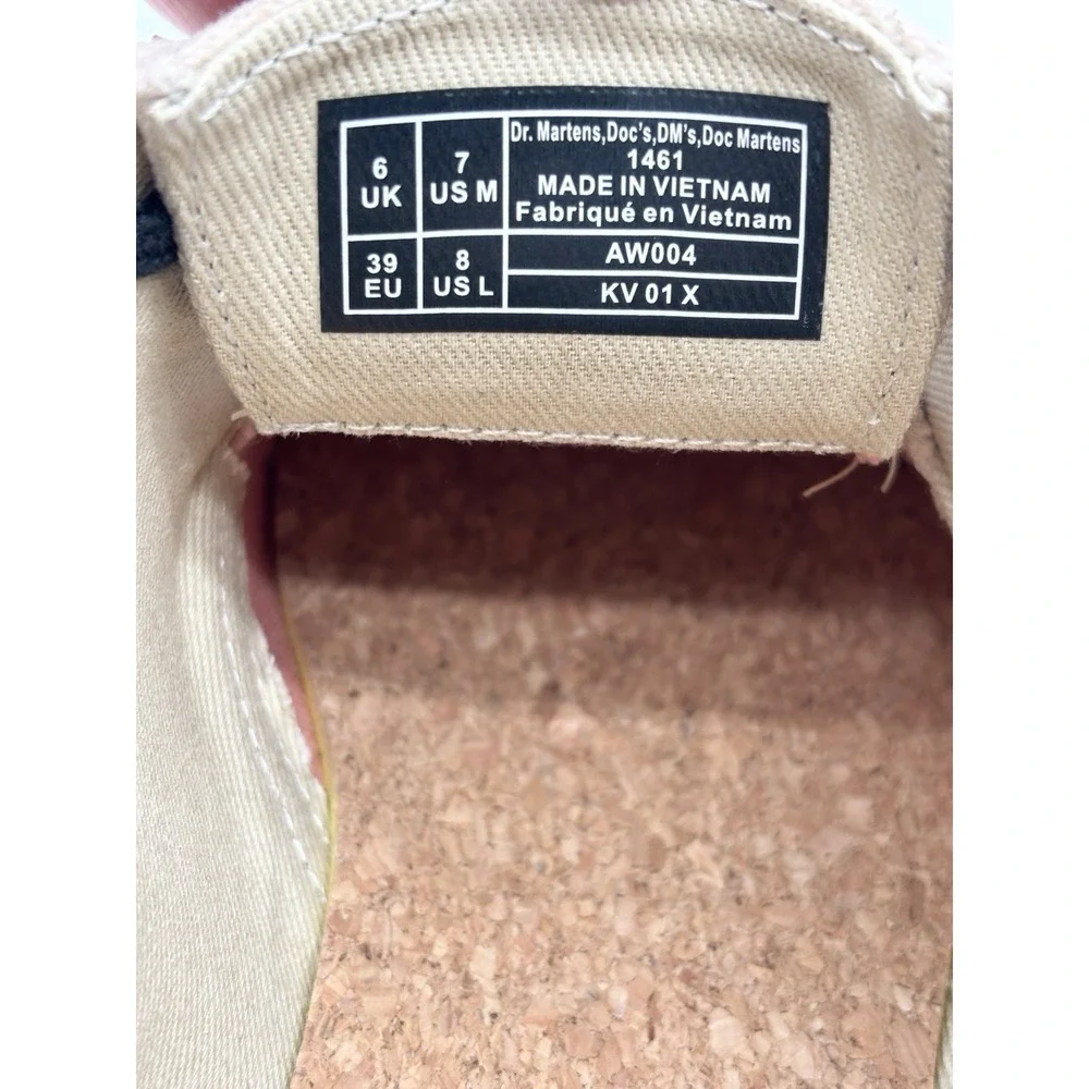 DR MARTENS 1461 Natural Canvas Casual Oxford Shoes Warm Sand Men's 7 Women's 8
